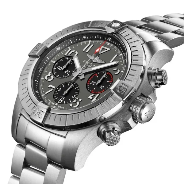 Breitling Avenger Men Automatic Grey Stainless Steel Watch AB01821A1B1A1