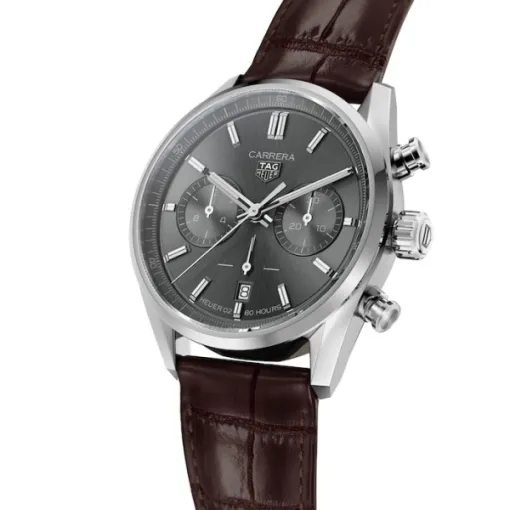 TAG Heuer Carrera Men Automatic Grey Alligator Watch CBN2012.FC6483