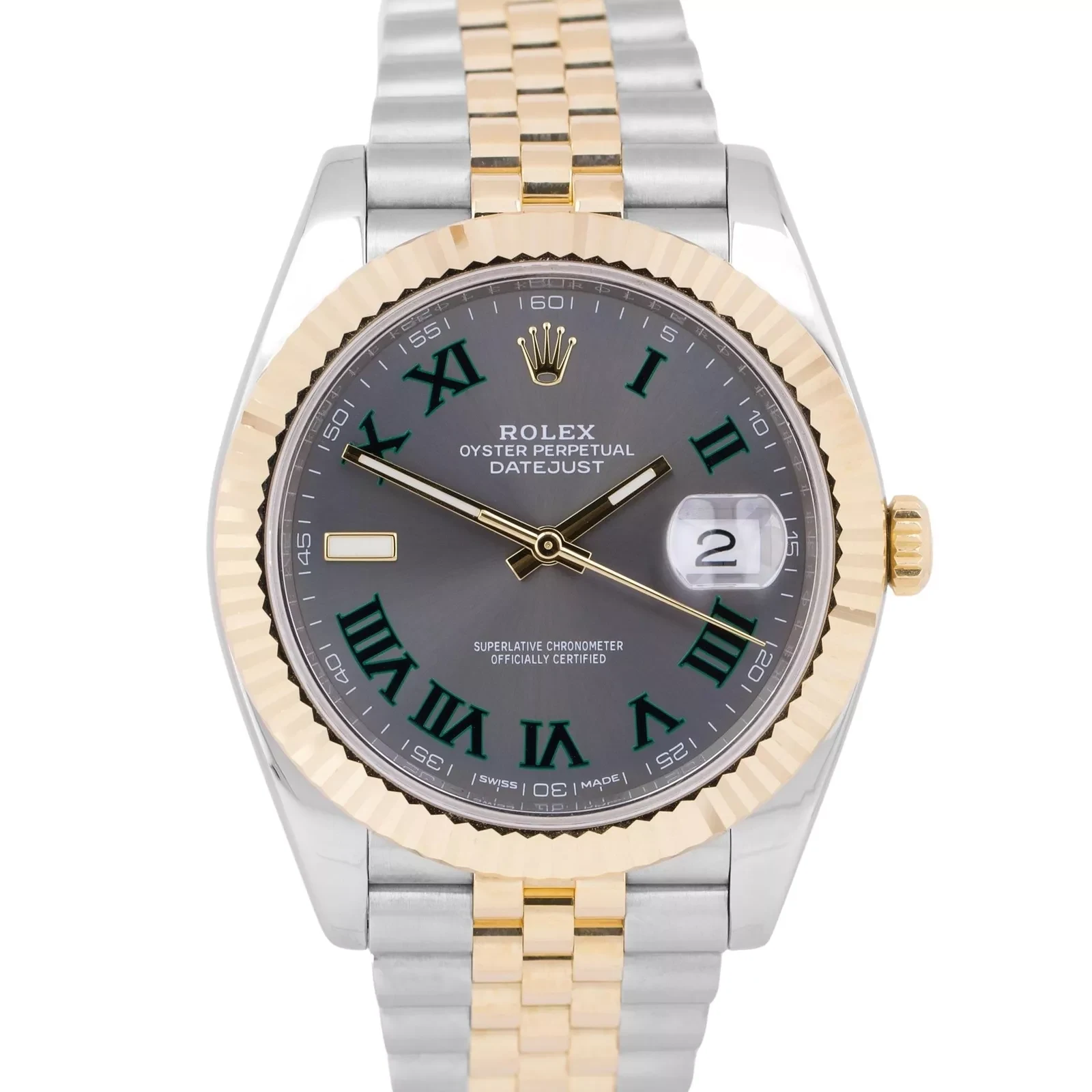 Superclone Rolex Datejust 41mm Rhodium Dial 126333 Wimbledon Flutted / Jubilee