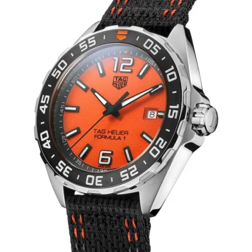 TAG Heuer Formula 1 Men Quartz Orange Canvas Watch WAZ101A.FC8305
