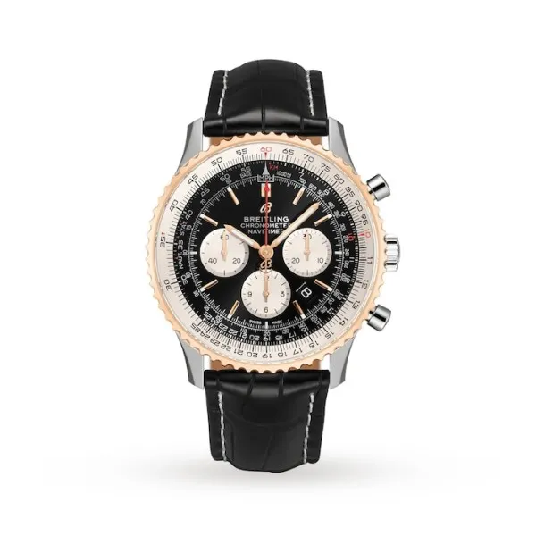 Breitling Navitimer Men Automatic Black Leather Watch UB0127211B1P2